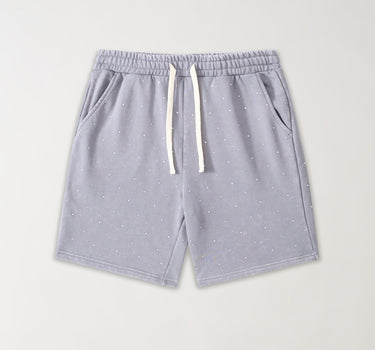 Washed Rhinestone Short - Grey