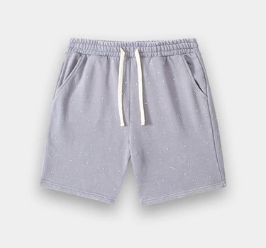 Washed Rhinestone Short - Grey