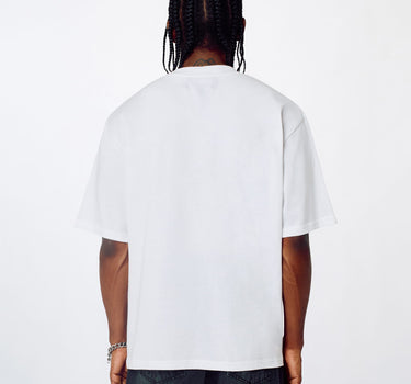 Chest Hit Embroidered Short Sleeve Tee - White