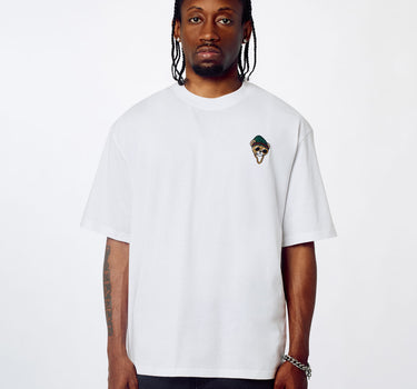 Chest Hit Embroidered Short Sleeve Tee - White