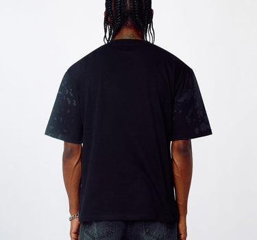 Monocle Rhinestone Short Sleeve Tee - Black