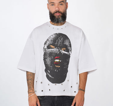 Ski Mask Way Metal Eyelet Tee - White