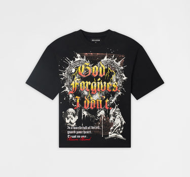 Forgives Embroidered Short Sleeve Tee - Black