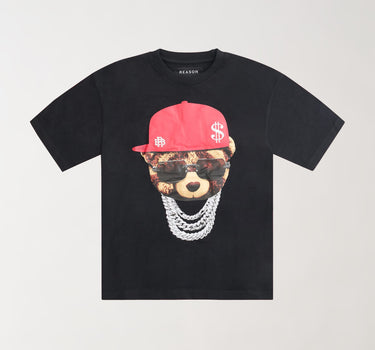 Teddy Rhinestones Heavyweight Short Sleeve Tee - Black
