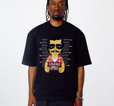 Pablo Mugshot Heavy Terry Short Sleeve Tee - Black