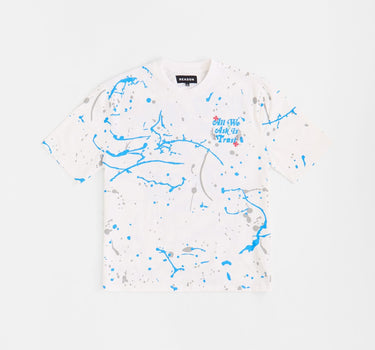 All We Trust Is Us Painted Back Print Short Sleeve Tee - White