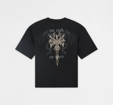 No Risk Interlock Embroidered Short Sleeve Tee - Black