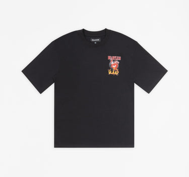 Heartless No Love Embroidered Short Sleeve Tee - Black