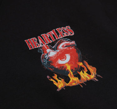 Heartless No Love Embroidered Short Sleeve Tee - Black