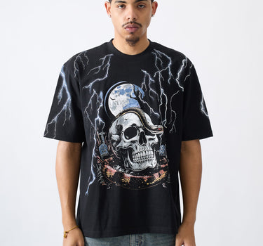 Full Moon Short Sleeve Tee - Black