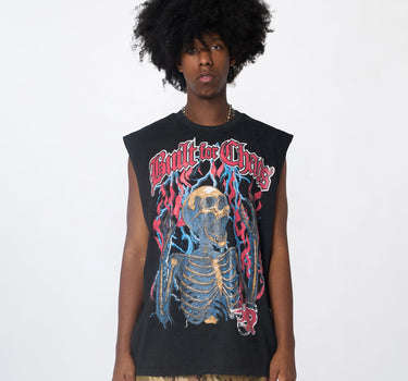 Built For Chaos Muscle Tee - Washed Black