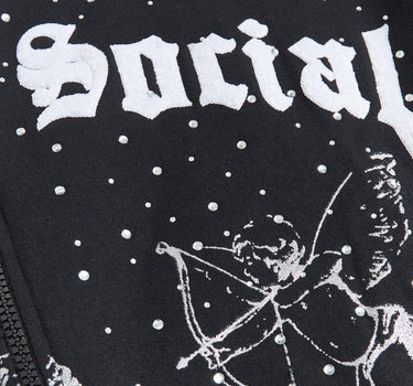 Anti Social Rhinestone Hoodie - Black