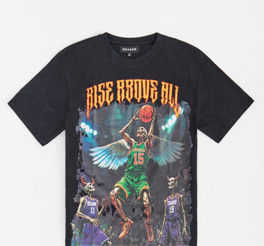 Rise Above All Applique Short Sleeve Tee - Black