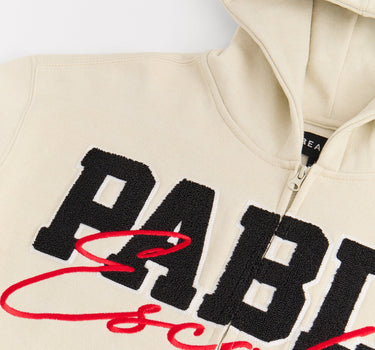 Pablo Full Zip Embroidered Hoodie - Khaki