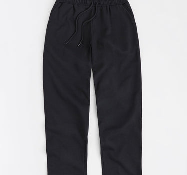 Essential Heavyweight Fleece Baggy Fit Open Hem Jogger Pants - Black