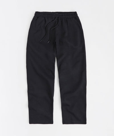 Essential Heavyweight Fleece Baggy Fit Open Hem Sweats - Black