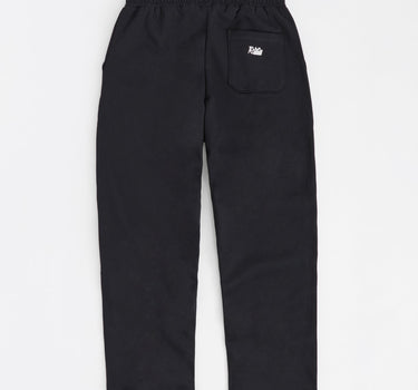 Essential Heavyweight Fleece Baggy Fit Open Hem Jogger Pants - Black