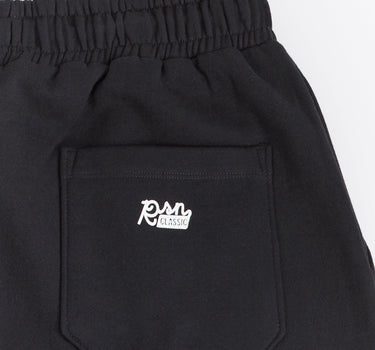 Essential Heavyweight Fleece Baggy Fit Open Hem Jogger Pants - Black