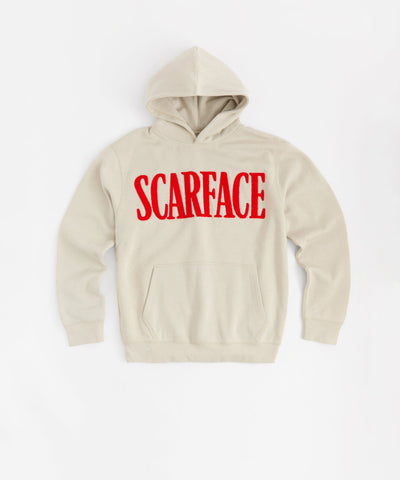 Scarface Chenille Patched Hoodie - Bone