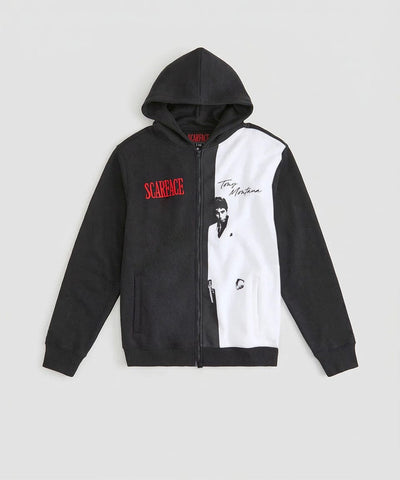 Scarface Embroidered Full Zip Hoodie - Black