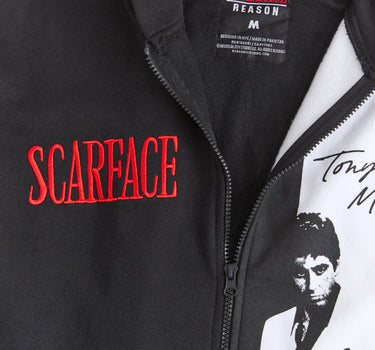 Scarface Embroidered Full Zip Hoodie - Black