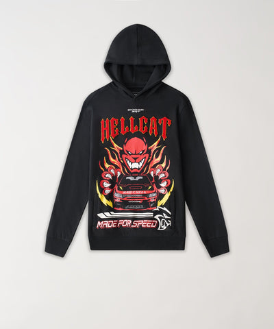 Dodge Hellcat Made For Speed Chenille Patched Hoodie - Black