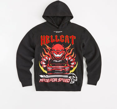 Dodge Hellcat Made For Speed Chenille Patched Hoodie - Black