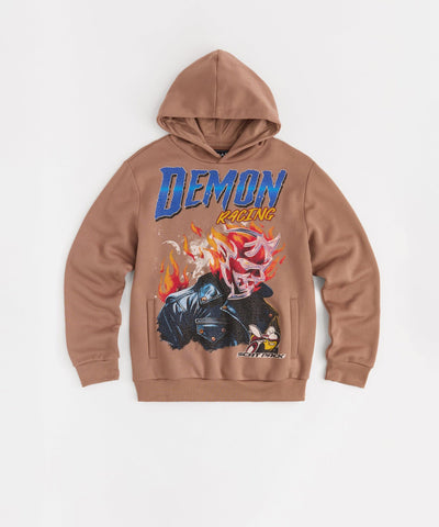 Dodge Demon Rhinestone Hoodie - Brown