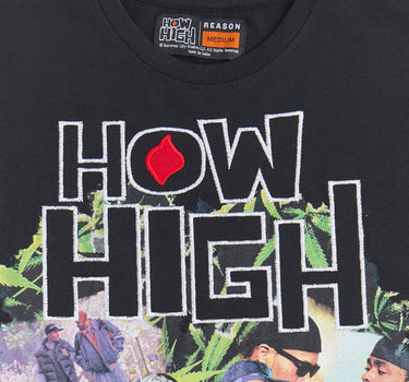 How High Embroidered Short Sleeve Tee - BlacK