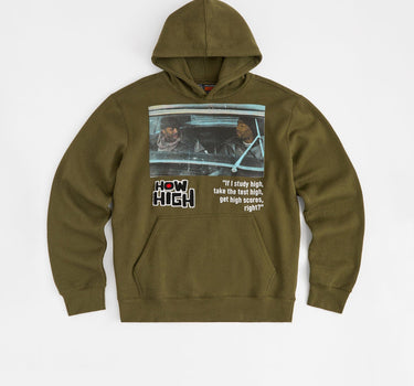 How High Study Hoodie - Olive Green