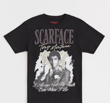 Scarface Tony Montana Rhinestone Short Sleeve Tee - Black