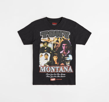 Scarface Tony Rhinestone Short Sleeve Tee - Black