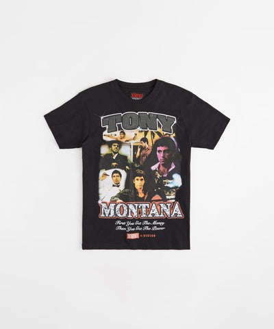 Scarface Tony Rhinestone Short Sleeve Tee - Black