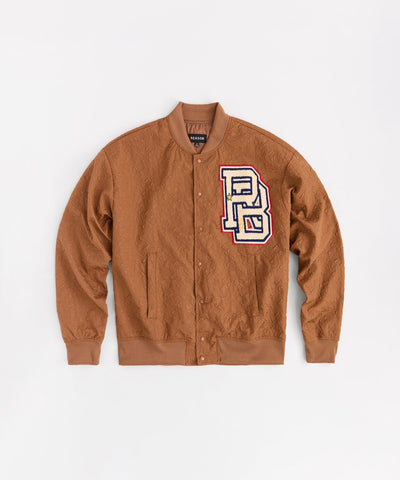 Coaches Reason Chenille Patched Jacket - Brown