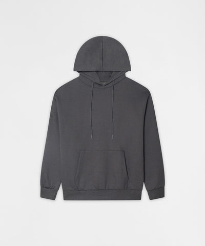 Essential Pull Over Boxy Fit Hoodie - Dark Grey