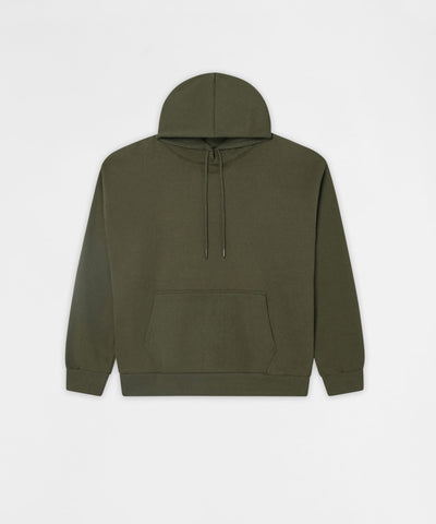 Essential Pull Over Boxy Fit Hoodie - Olive Green