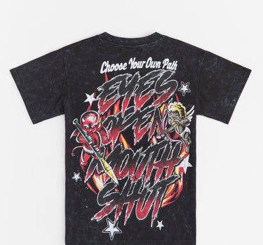 Move In Silence Washed Short Sleeve Tee - Black