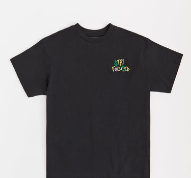 Stay Focused Embroidered Short Sleeve Tee - Black