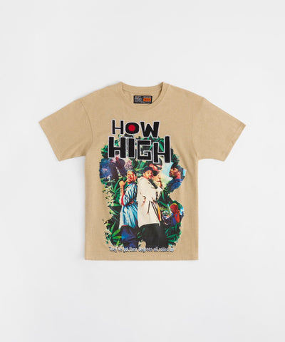 How High Degrees Embroidered Short Sleeve Tee - Tan