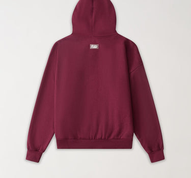 Essential Heavyweight Fleece Baggy Fit Comfy Hoodie - Burgundy
