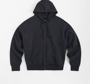 Essential Heavyweight Fleece Baggy Fit Comfy Hoodie - Black