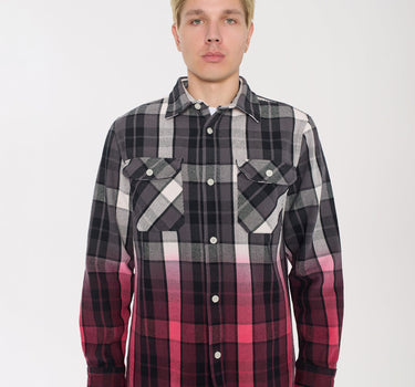 Plaid Long Sleeve Woven Shirt - Black&Red