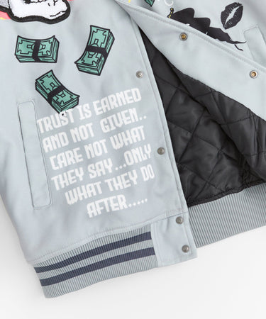 Trust Varsity Jacket - Grey