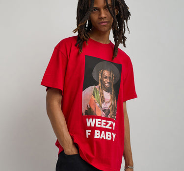 Lil Wayne Weezy F Baby Photo Short Sleeve Tee - Red