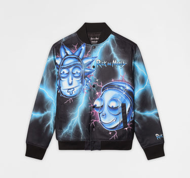 Rick & Morty Embroidered Varsity Jacket - Black