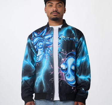 Rick & Morty Graphic Varsity Jacket - Black