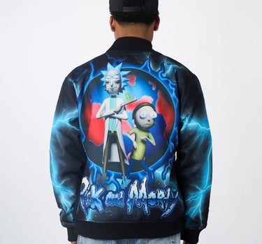 Rick & Morty Graphic Varsity Jacket - Black