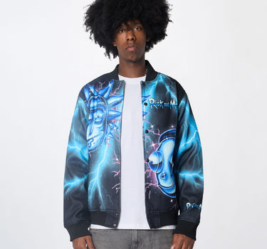 Rick & Morty Embroidered Varsity Jacket - Black