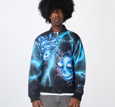 Rick & Morty Embroidered Varsity Jacket - Black