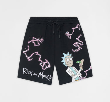 Rick And Morty Embroidered Shorts - Black